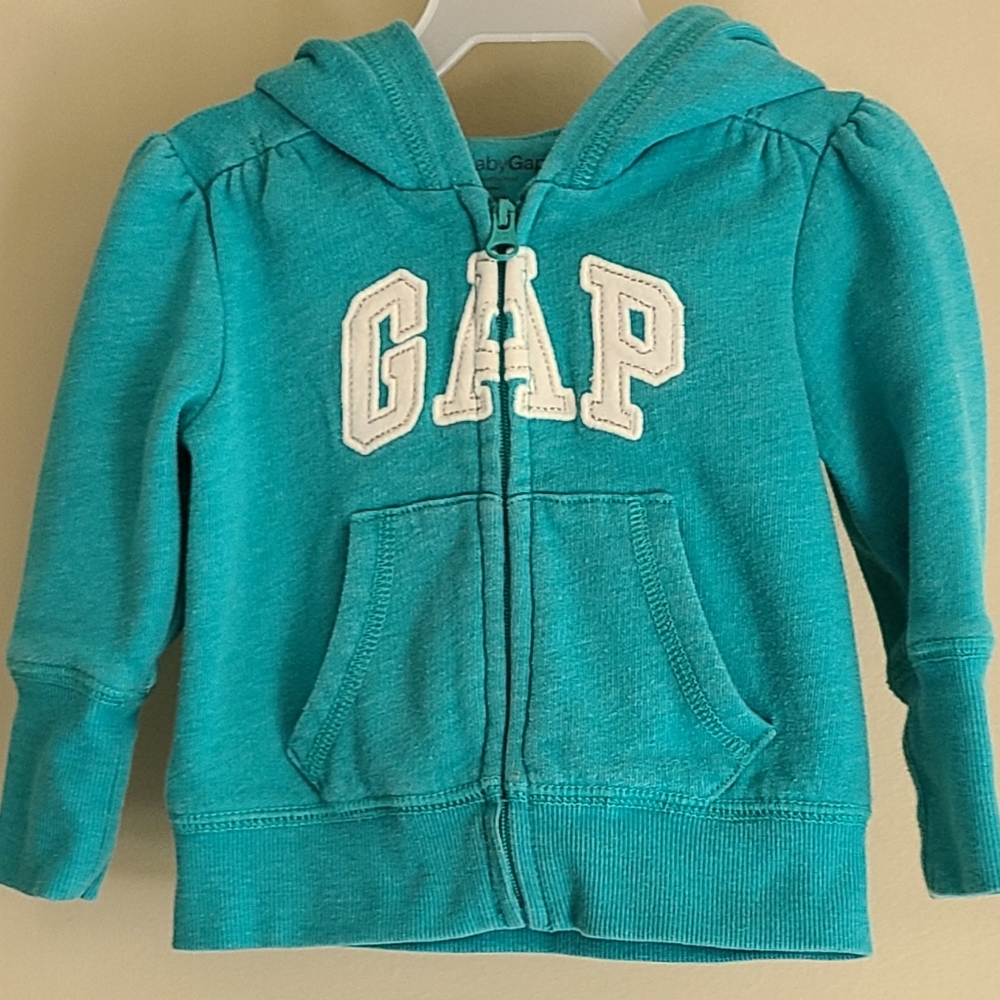 Baby Gap light Teal zip up hoodie